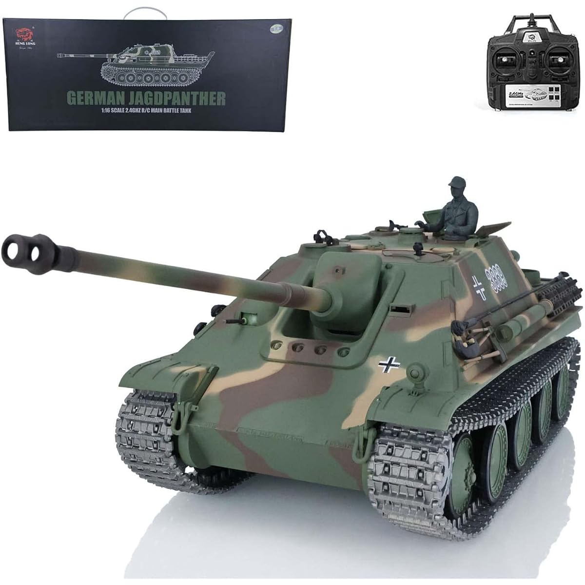 1/16 7.0 Upgrade Jadpanther RTR Rc Tank Henglong Model 3869 Metal Track Drive Wheel Steel Gearbox Ir Battle Airsoft Smoke