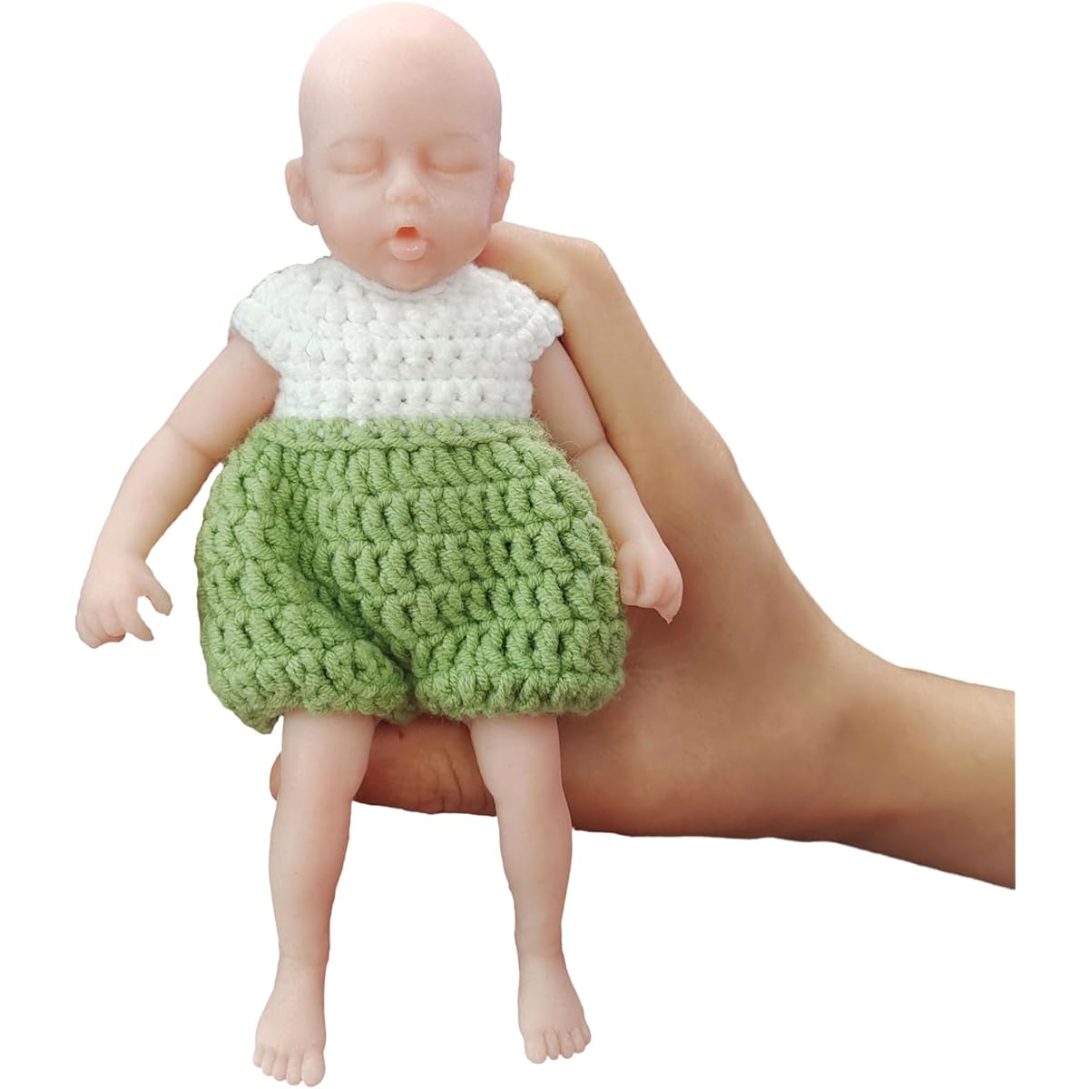 HYRETENORU Reborn Baby Doll 9 Inch Silicone Doll Boy Mini Realistic Newborn Baby Doll Silicone Full Body Stress Relief Handmade Gift (Nude, Doll)