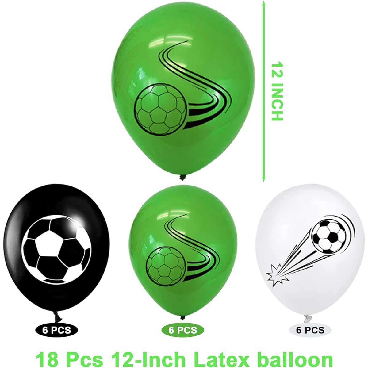 Soccer Theme Birthday Party Supplies Party Decoration Kit Set with Latex Balloons, Cake Topper, Backdrop Napkins, Plates, Tablecloth for Soccer Fan Party Decorations