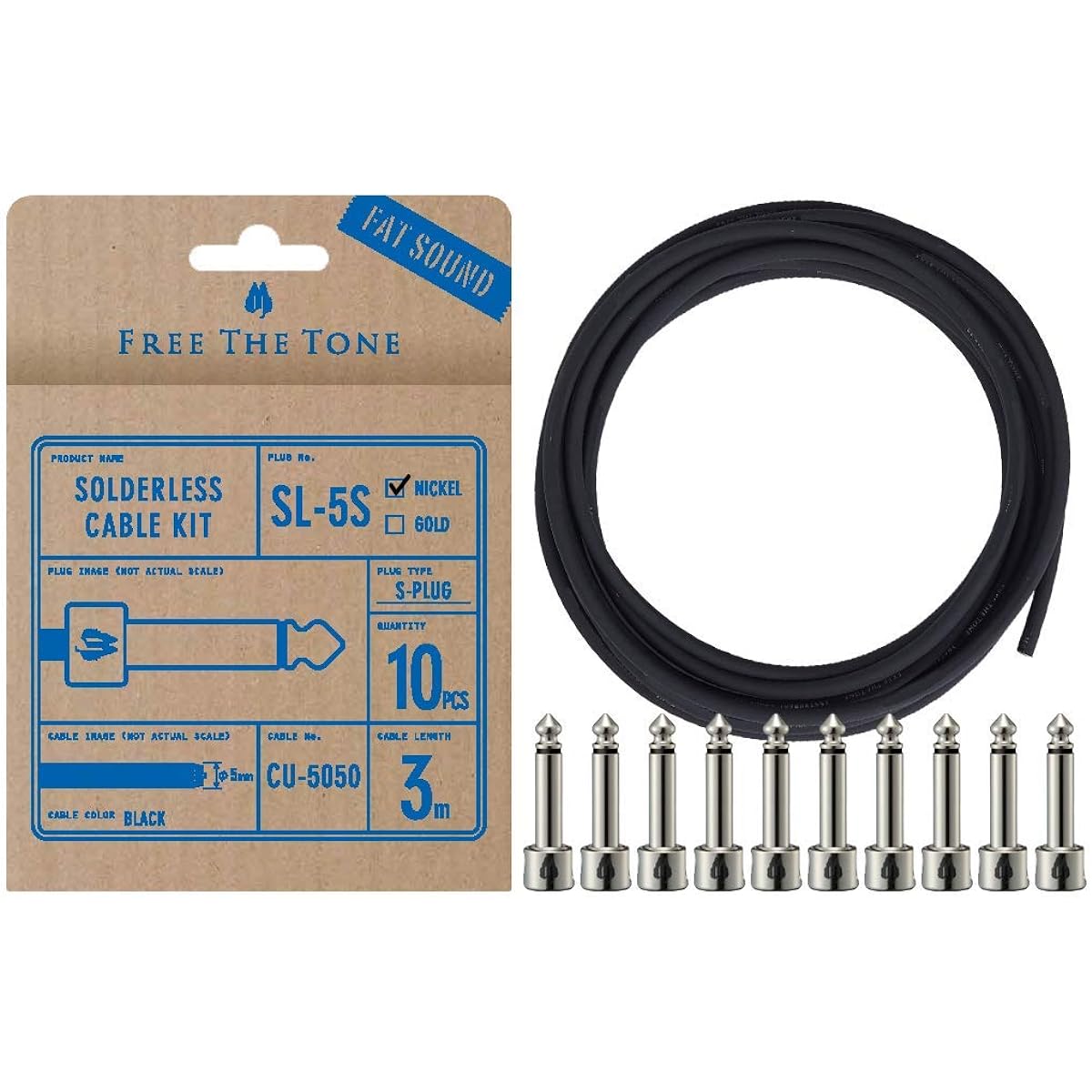 Free The Tone SL-5S-NI-10K Solderless Cable Kit