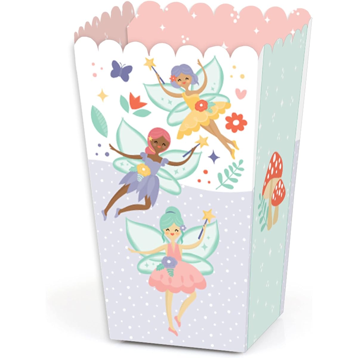 Big Dot of Happiness Let's Be Fairies - Fairy Garden Birthday Party Favors Popcorn Treat Boxes - Set of 12