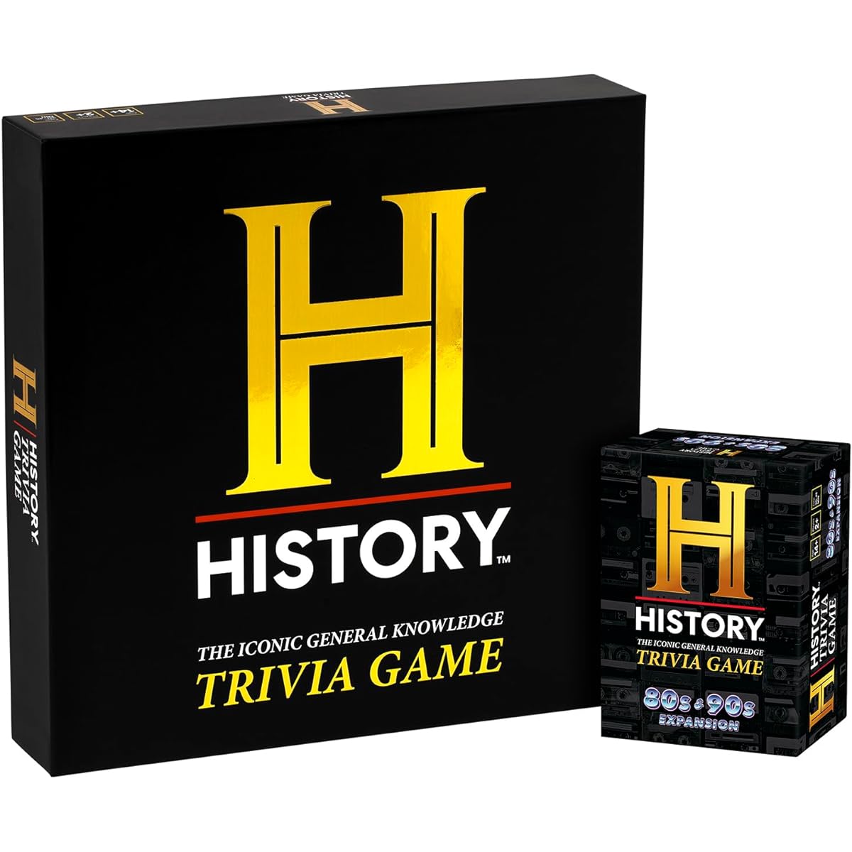 History Channel Trivia Game Deluxe Edition Base Game + 80s & 90s Expansion Pack - 2400+ Questions General Knowledge Trivia Card Game for Adults/Family/Teens Pursuing Trivial Knowledge