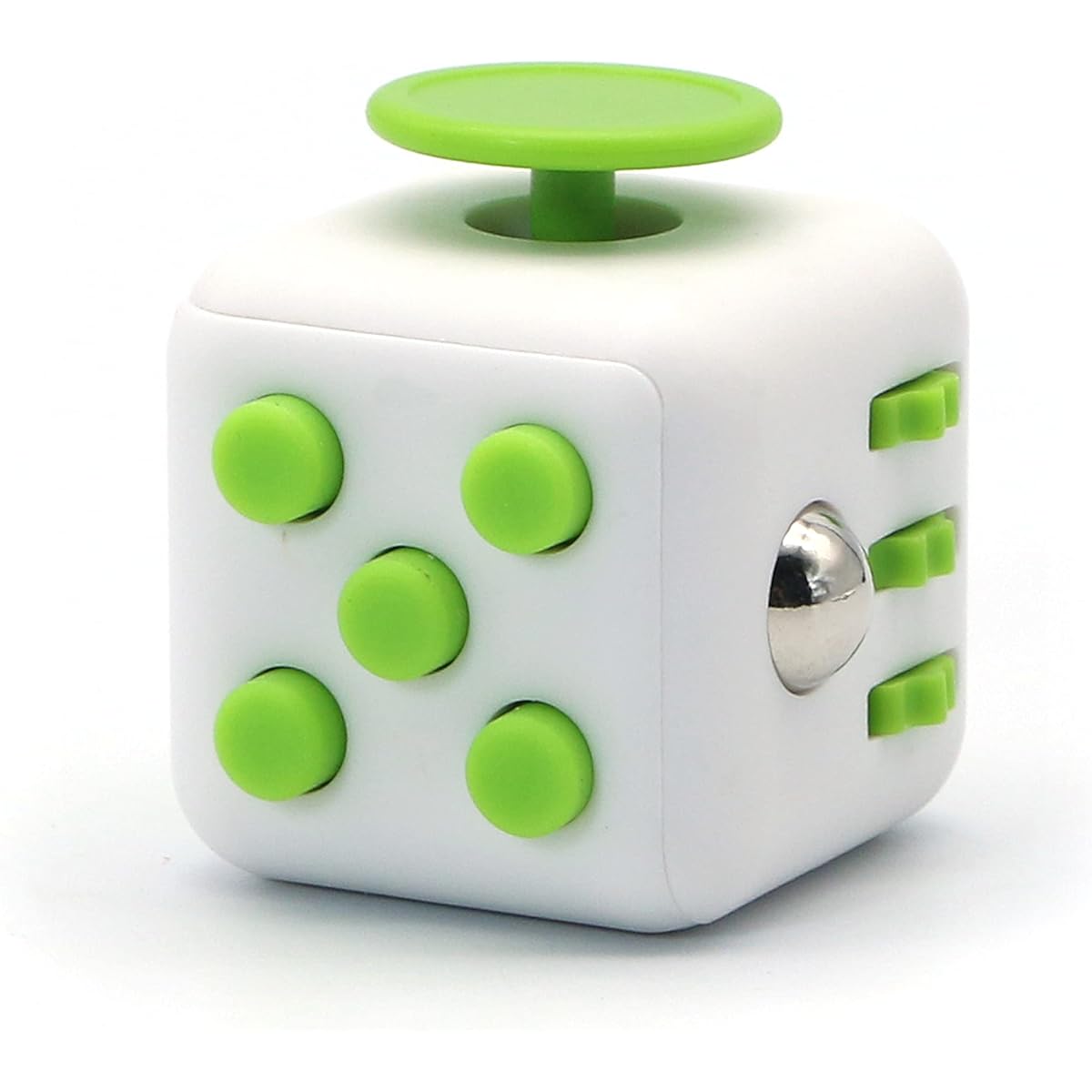 Appash Fidget Cube Stress Anxiety Pressure Relief Toys Perfect for Adults and Kids [Gift Idea] [Relaxing Toy] [Stress Relief] [Soft Material] (White & Green)