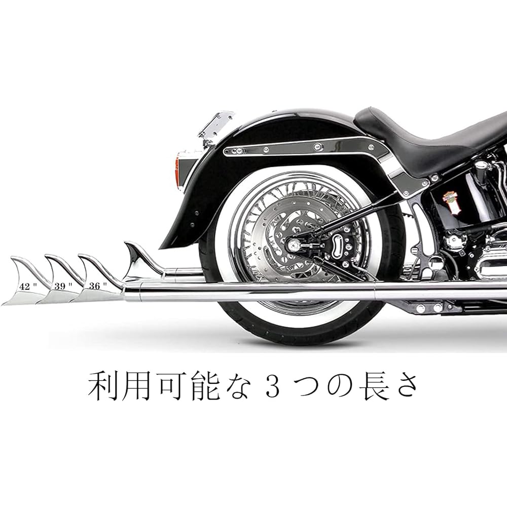 TARAZON Chrome 36" Dual Slip-on Fishtail Exhaust Pipe Compatible with Harley-Davidson Softail 2007-2017, Fat Boy Springer Heritage Classic Breakout Night Train Crossbone Heritage Softail