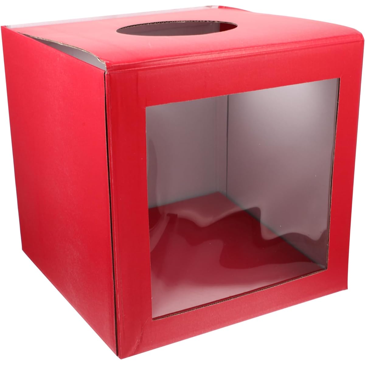 MAGICLULU Lottery Clear Plastic Storage Box Plastic Container for Storage Acrylic Drawing Box Raffle Charity Multifunctional Lottery Meeting Ballot Donation Case Red
