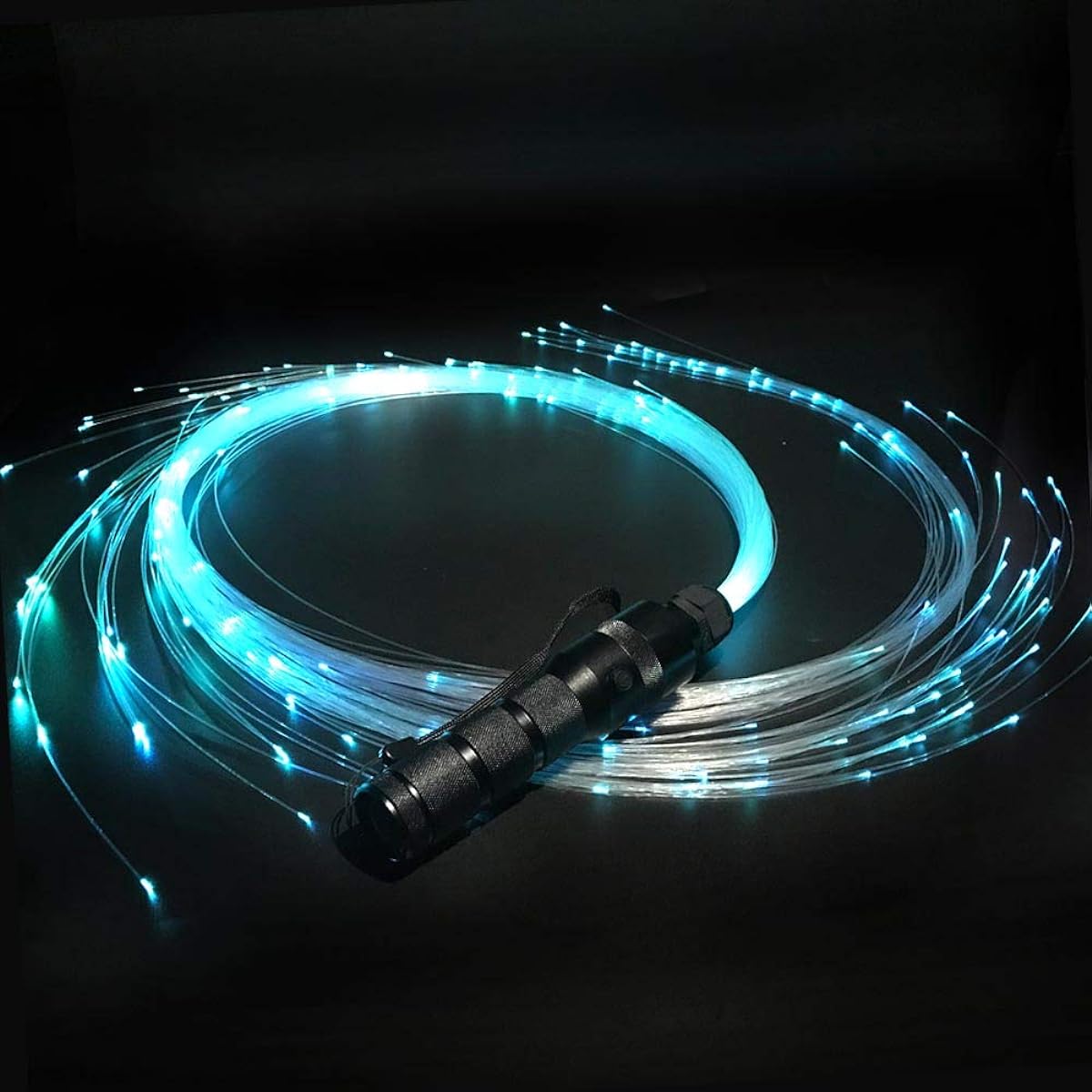 Fiber Optic Whip LED Fiber Optic Dance Whip - 360° Rotating Pixel Rave Whip Toy - Super Bright 40+ Color Effect Modes - Light Up Dance Party Music Festival Christmas Carnival