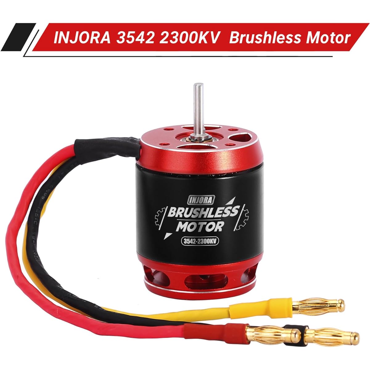 INJORA Waterproof 3542 Sensorless Brushless Outrunner Motor for SCX10 Pro TRX4 TRX6 1/10 RC Crawler Car (2300KV)