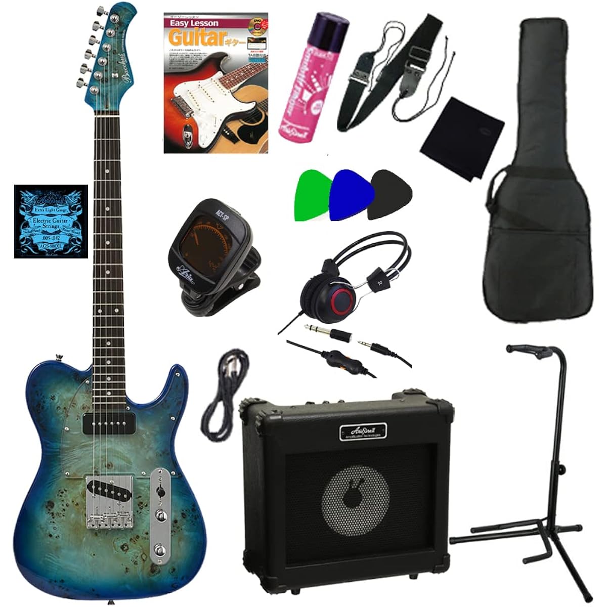 Electric guitar beginner set | Bacchus Universe Series/TACTICS-BP/R BL-B (Blue Burst) ・Bacchus/Telecaster type