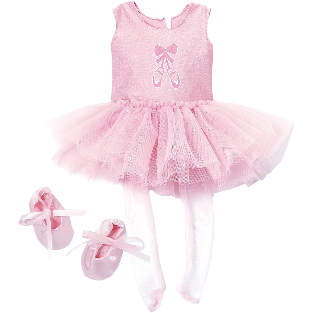 Adora Amazing Girls 46cm Doll Clothes - Ballet Dance Outfit with Leotard, Tutu, Stocking, and Slippers