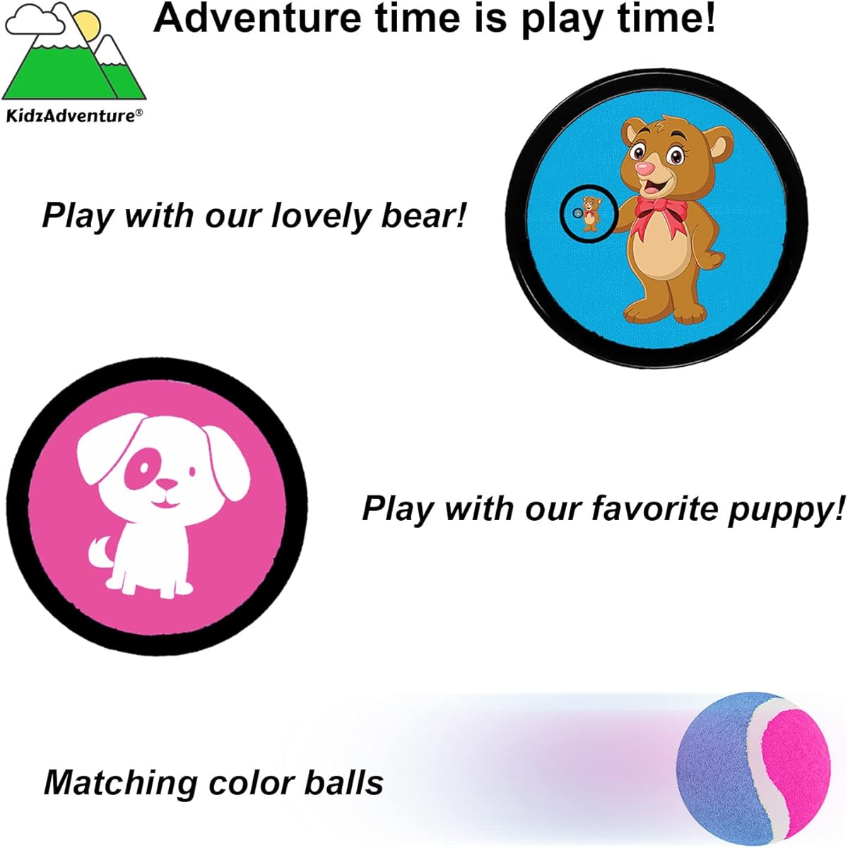 KidzAdventure 4x4 Magic Ball and Catch Game | Indoor/Outdoor Game Set for Kids and Family | Toss and Catch Game Toy for Camping Beach Garden Pool | Ideal Gift for Toddlers, Boys and Girls