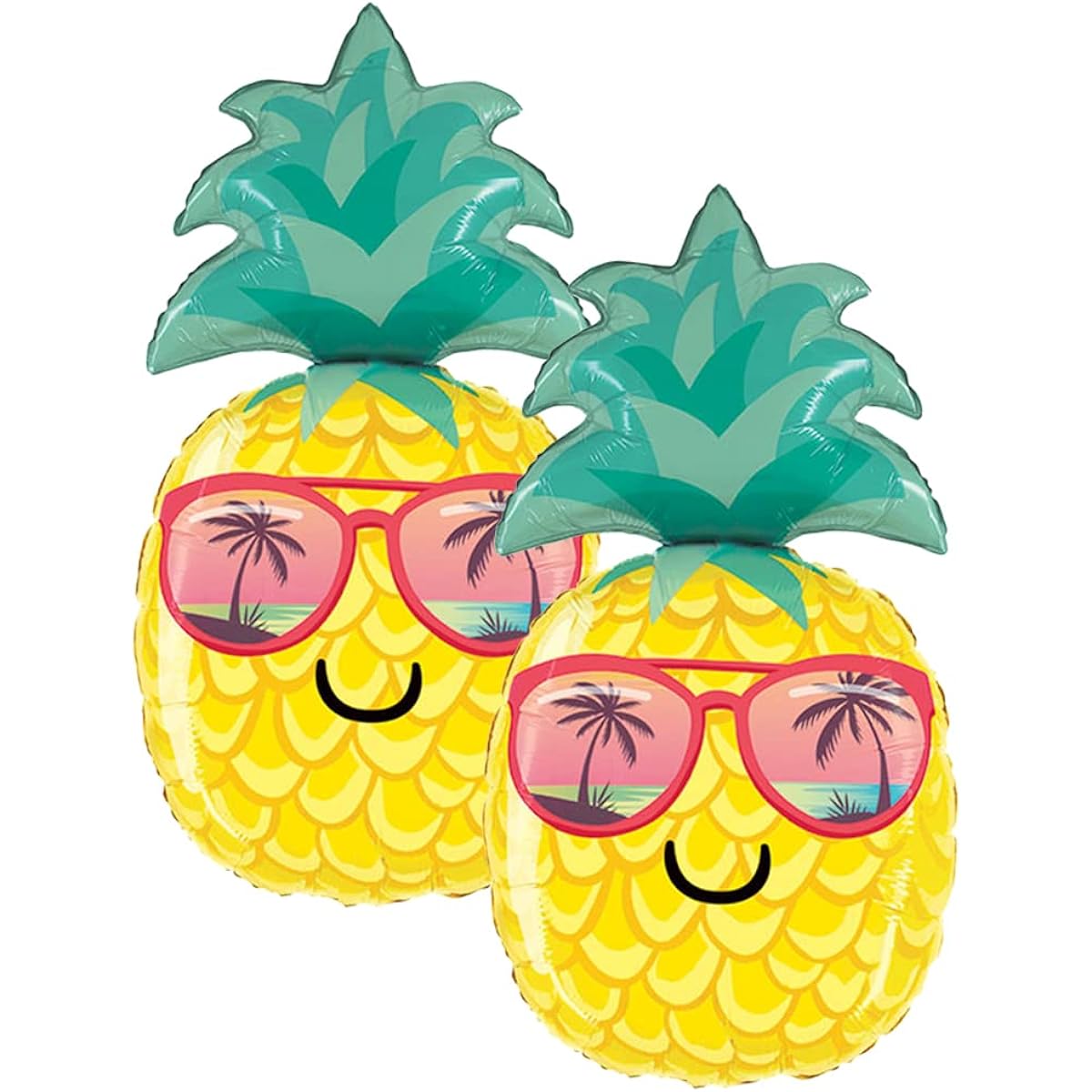 Set of 2 adorable summer pineapple jumbo 37 inch foil party balloons