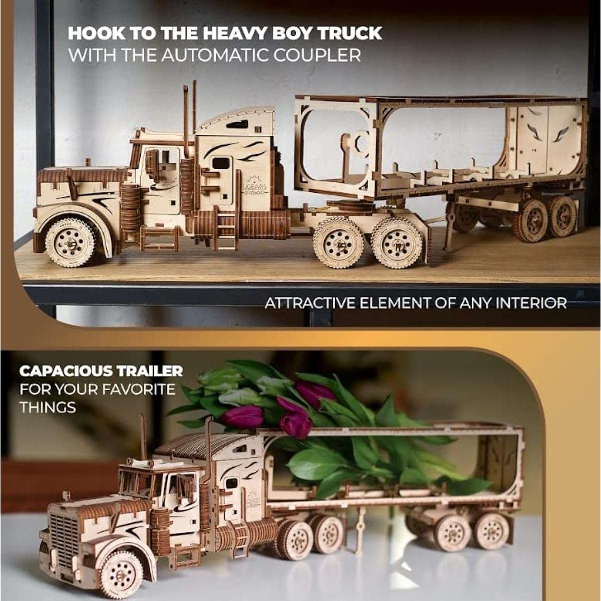 Ugears Heavy Boy Truck VM-03 Trailer Wooden Toy 3D Puzzle 70057