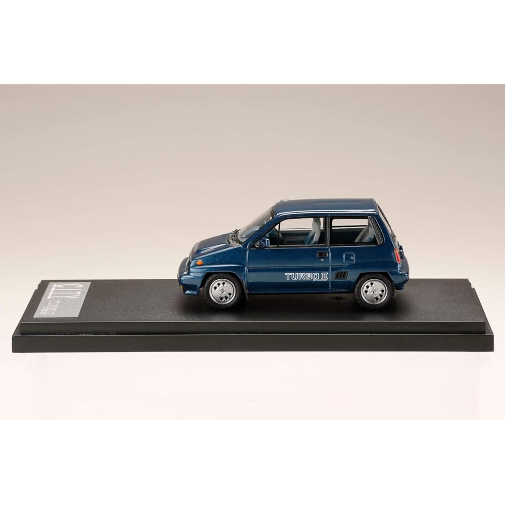 MARK43 1/43 Honda CITY TURBO II Genuine option wheel equipped car Tonic Blue Metallic Finished product PM43139ABL