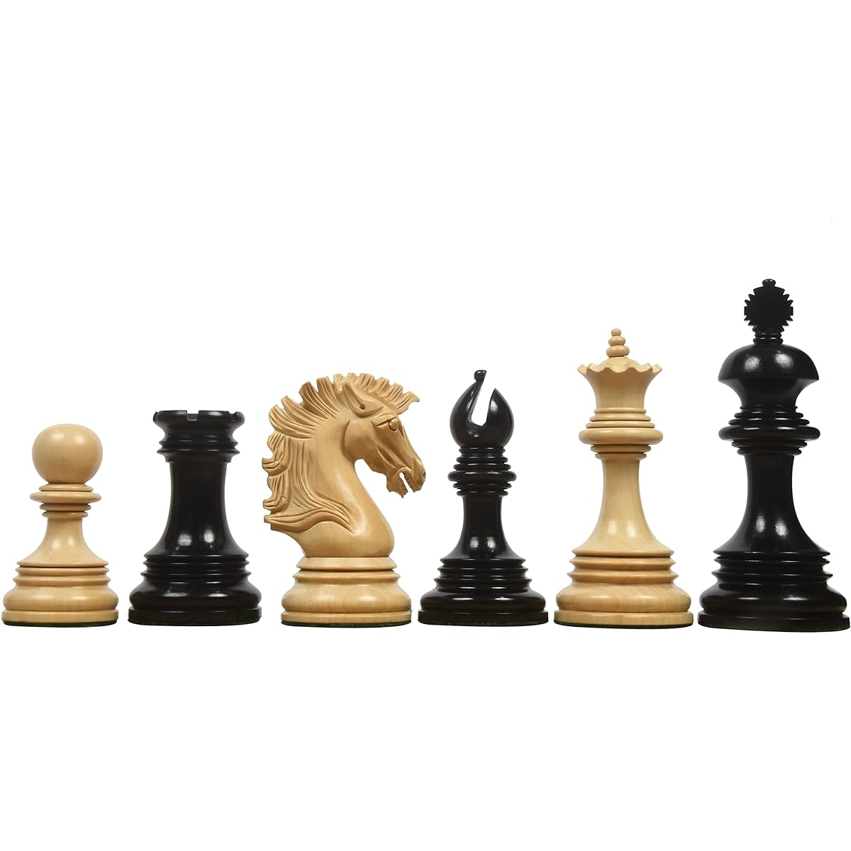 Indian American Luxury Series Chess Set Ebony/Boxwood - 4.4" King