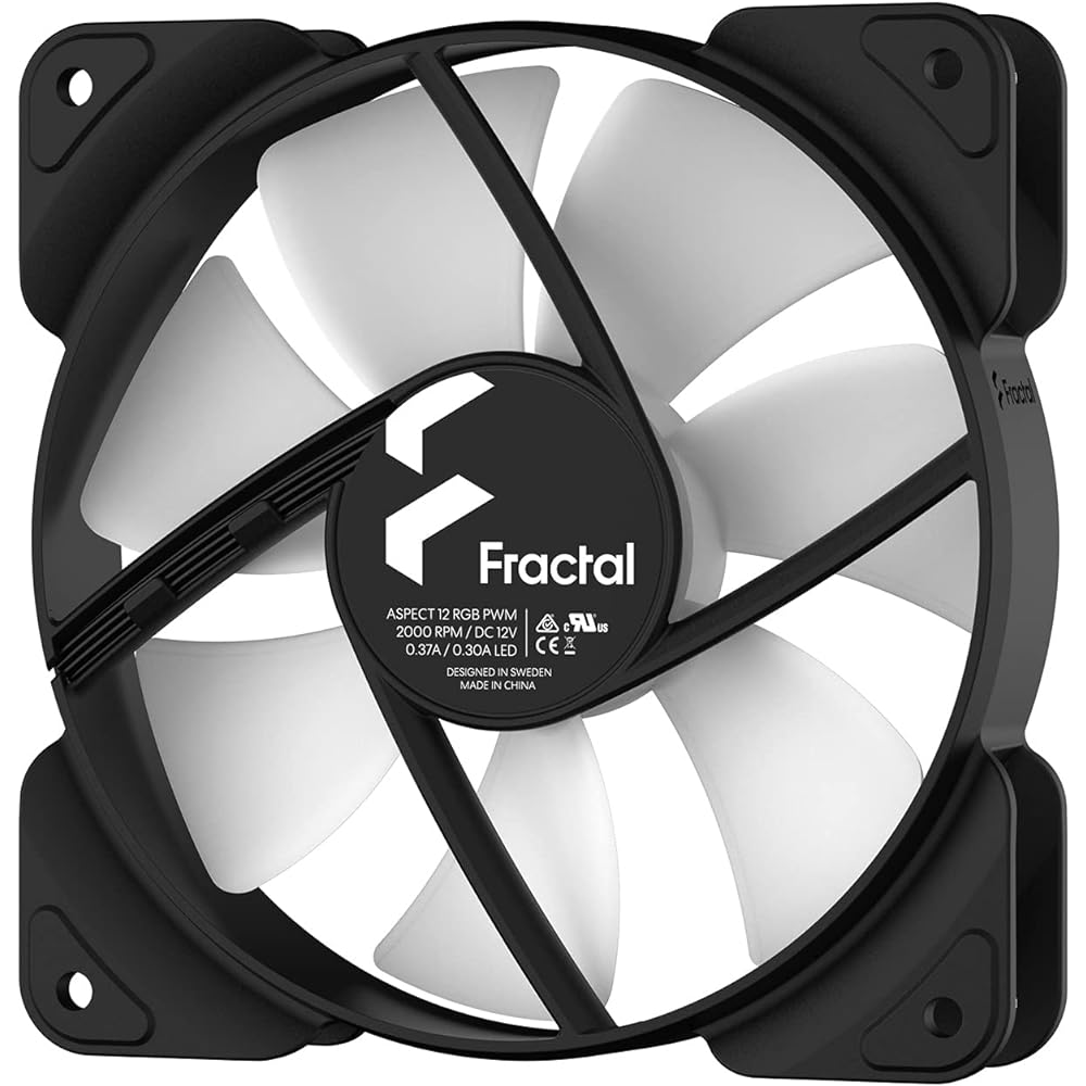 Fractal Design Aspect 12 RGB Black 4pinPWM 3 PC Case Fan 12cm Daisy Chain Compatible FD-F-AS1-1207 FN1513