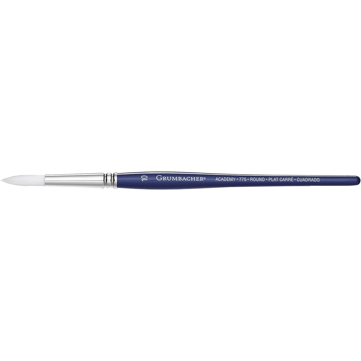 Grumbacher Academy Watercolor Round Brush White Nylon Bristle Size 10 (775.10)