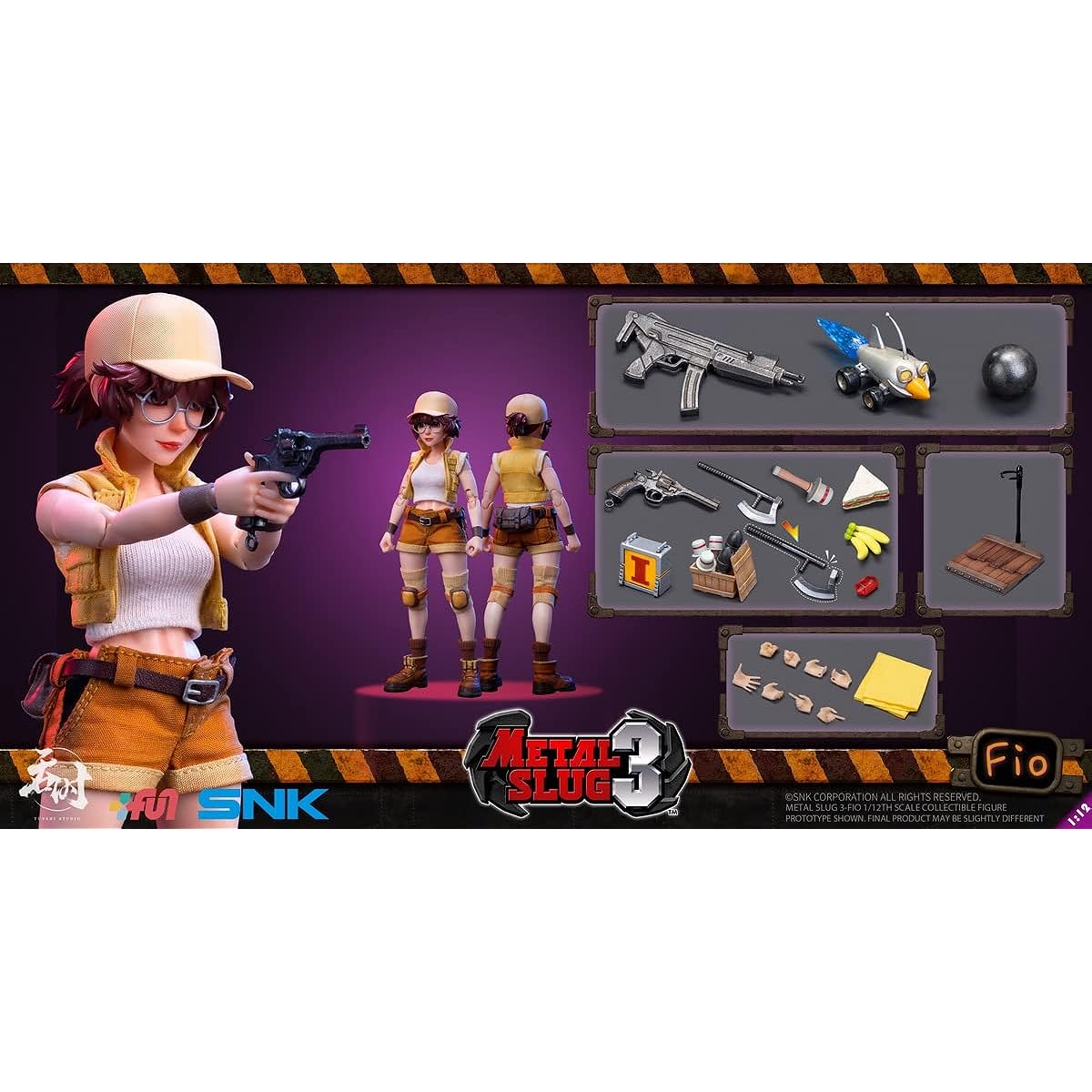 Lmzauet TUNSHI Studio 1/12 Scale Miniature SNK Metal Slug 3 Fiorina Gerumi Action Figure Super Flexible Figure Doll Set