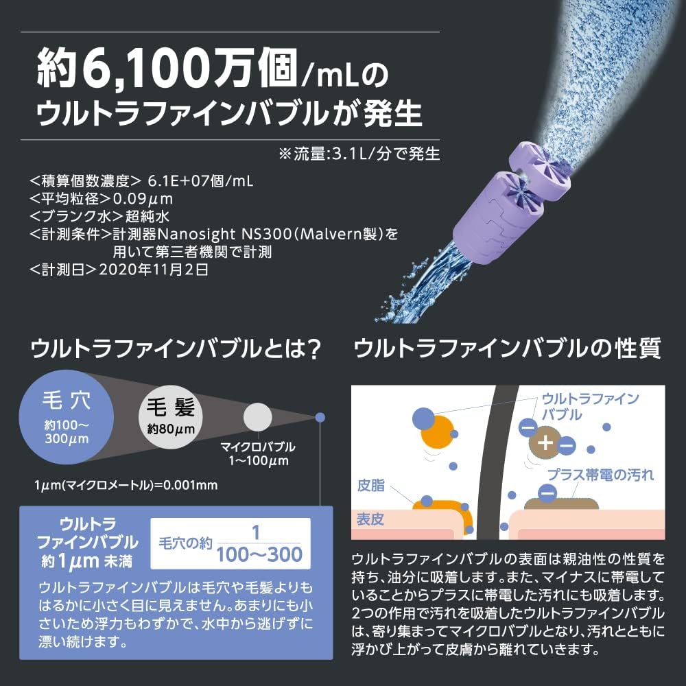 SANEI FB Shower Head Rainy Metallic Ultra Fine Bubble Ultra Fine Water Flow Hand Stop Water Saving Made in Japan PS3136-81XA-CDP Silver Plated