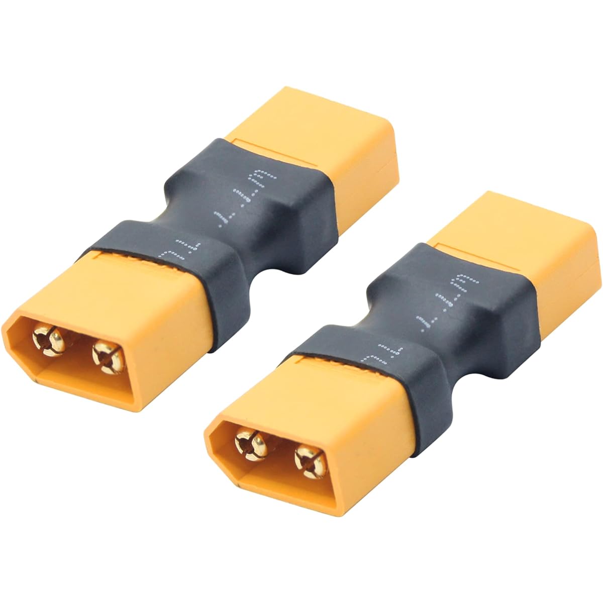 XT60 Male to Male Connector Adapter XT60 Connector Without Wire Adapter for RC Lipo Battery Drone Toy Vehicle etc. (2 Pieces)