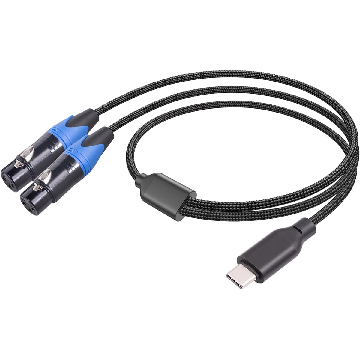 USB C to Dual XLR Female Cable 10ft USB C to 2 XLR Female Adapter Dual Microphone Input USB C Audio Cable for Recording USB C to Dual XLR Female Cable Compatible with Smartphones, MacBooks and more