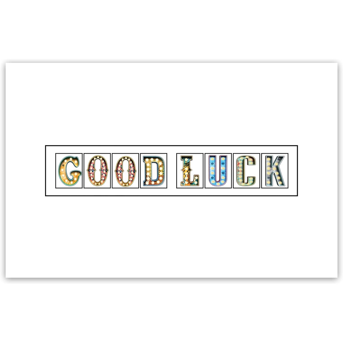 Good Luck Signature Greeting Card | Big Luck Party Decoration Wall Art Poster for Men or Women/Kids/Adults | 11x17 inches (Unframed)
