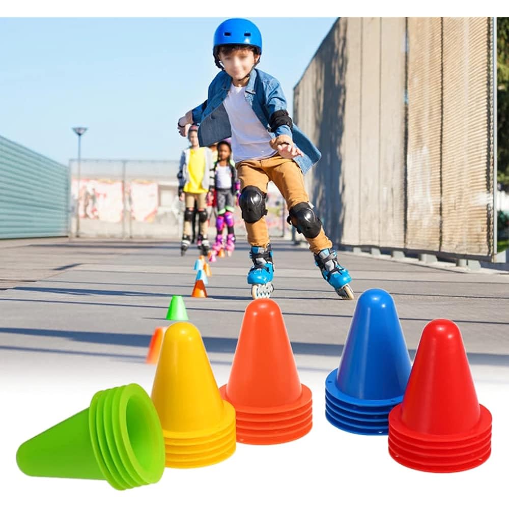 [SRrabbit] Small marker cone, mini color cone, triangle, height 8cm, 5 colors, mesh storage bag included