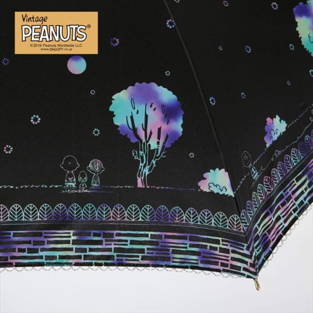 Ogawa Snoopy Umbrella, Women's, For Both Sunny and Rainy Days, Rain Umbrella, Water Repellent, Parasol, Light Blocking, 99.9% UV Protection, Heat Shielding, Peanut Scratch Art, 57240
