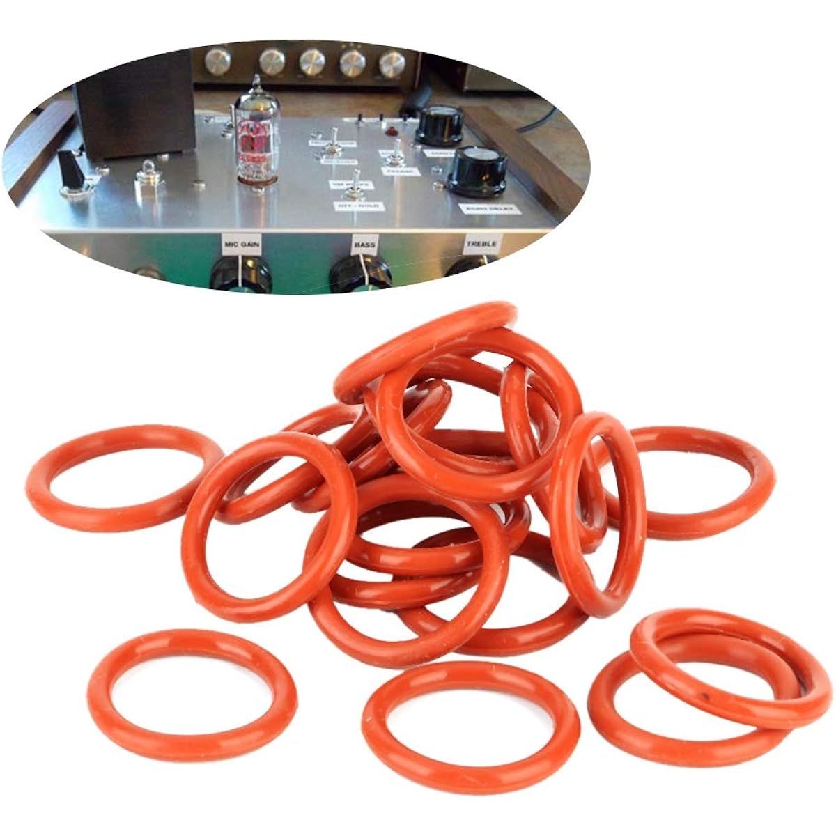 Tube Damper Silicone Ring Silicone Orange 240℃ High Temperature Auto Tube Damper Silicone Vibration Damping Non-Toxic 12ax7/12au7/Ecc88