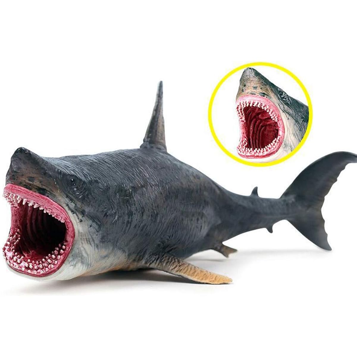 EOIVSH Big Shark Toy Megalodon, Plastic Assorted Marine Animals Shark Figurines Realistic Sea Creature Toys Figures Collection Gift, Bath Toy, Cake Topper