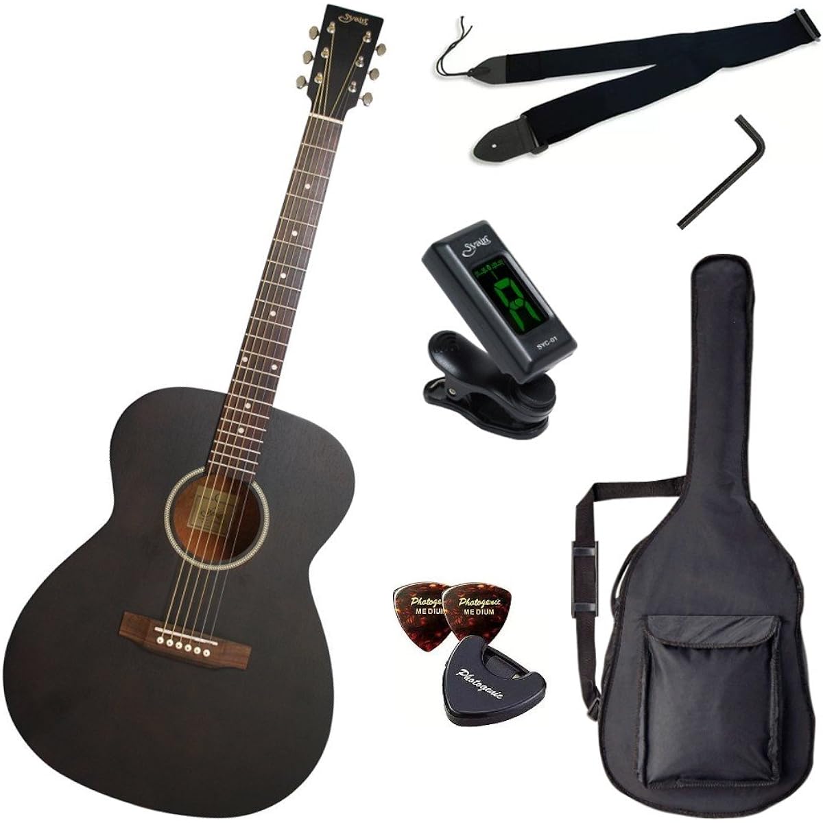 S.Yairi Acoustic Guitar Original 7 Piece Quick Start Set YF-04/BLK