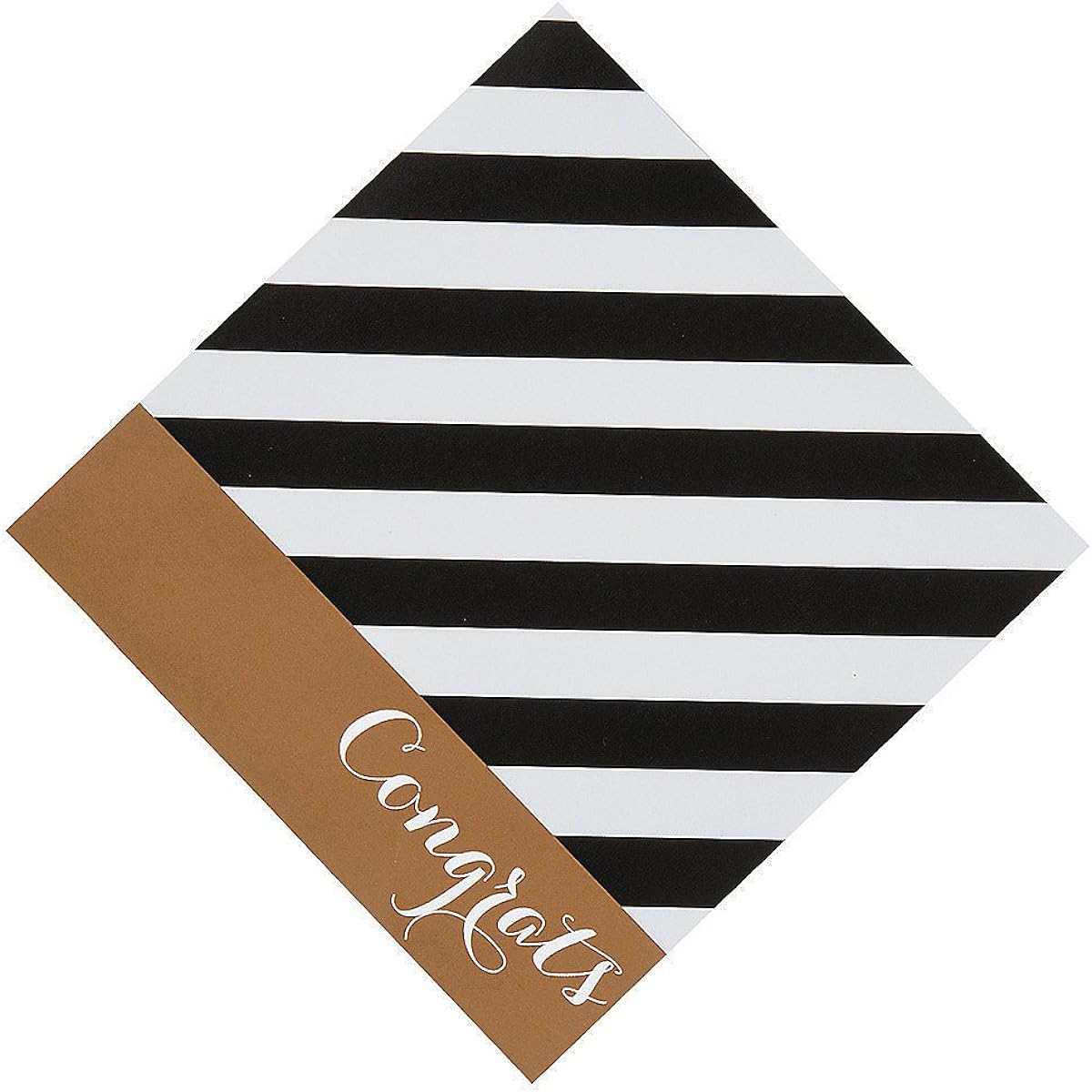 Fun Express Graduation Drink Napkins Black & Gold Party Supplies Printed Tableware Printed Napkins Graduation 16 Count