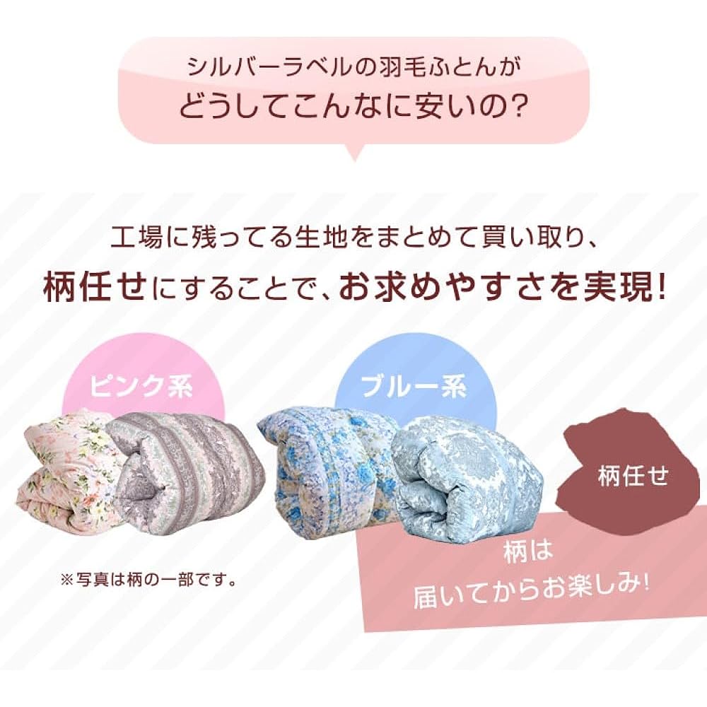 Gen of Tansu Duvet, Double Pattern, Blue [Increased Weight: 1.7kg] Made in Japan, Comforter, 90% White Duck Down, 350dp, Height: 145mm or more, CIL Silver Label, 39100341 (82863)