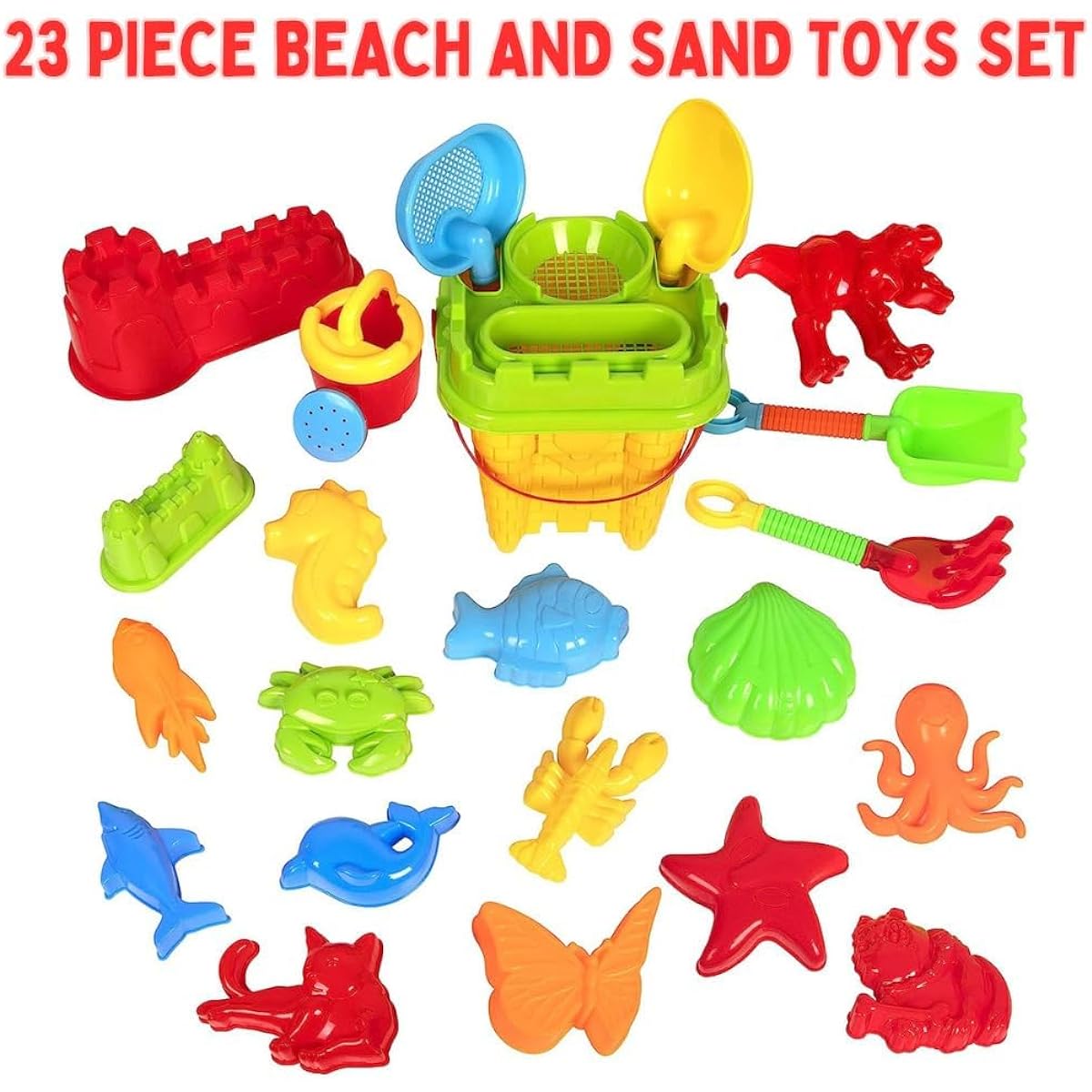 23pc Kids Beach Toys Set, Sandbox Toys; Sand Toys