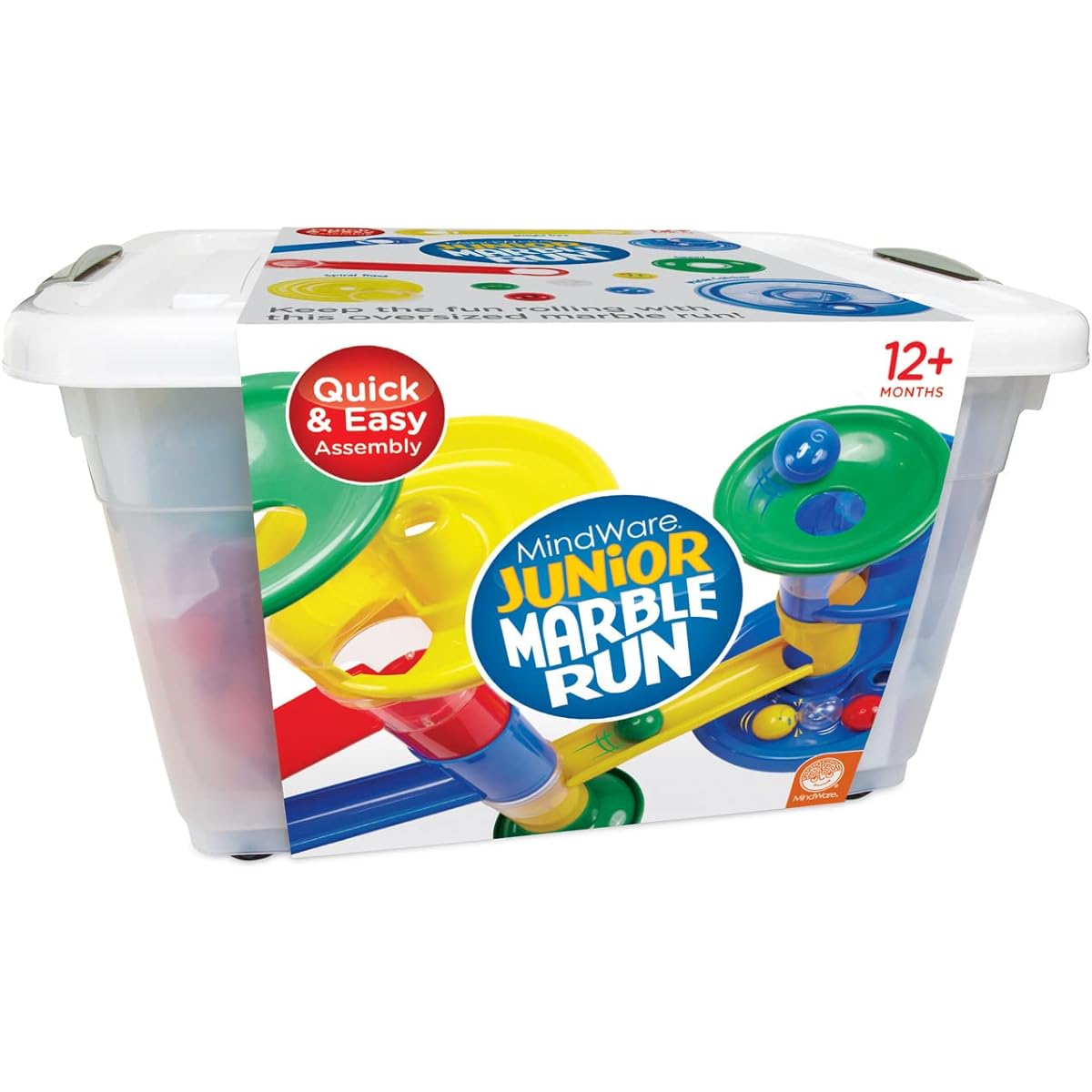 MindWare Junior Marble Run - Simple and Fun MindWare Marble Run Building Set for Ages 12+ Months