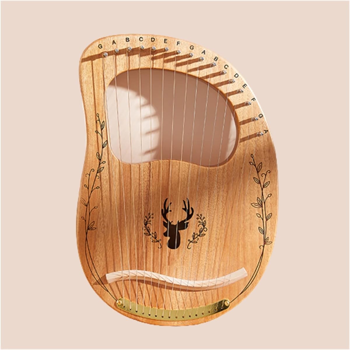 WowZza 16 String Wooden Mahogany Lyre Stringed Lyre for Beginners