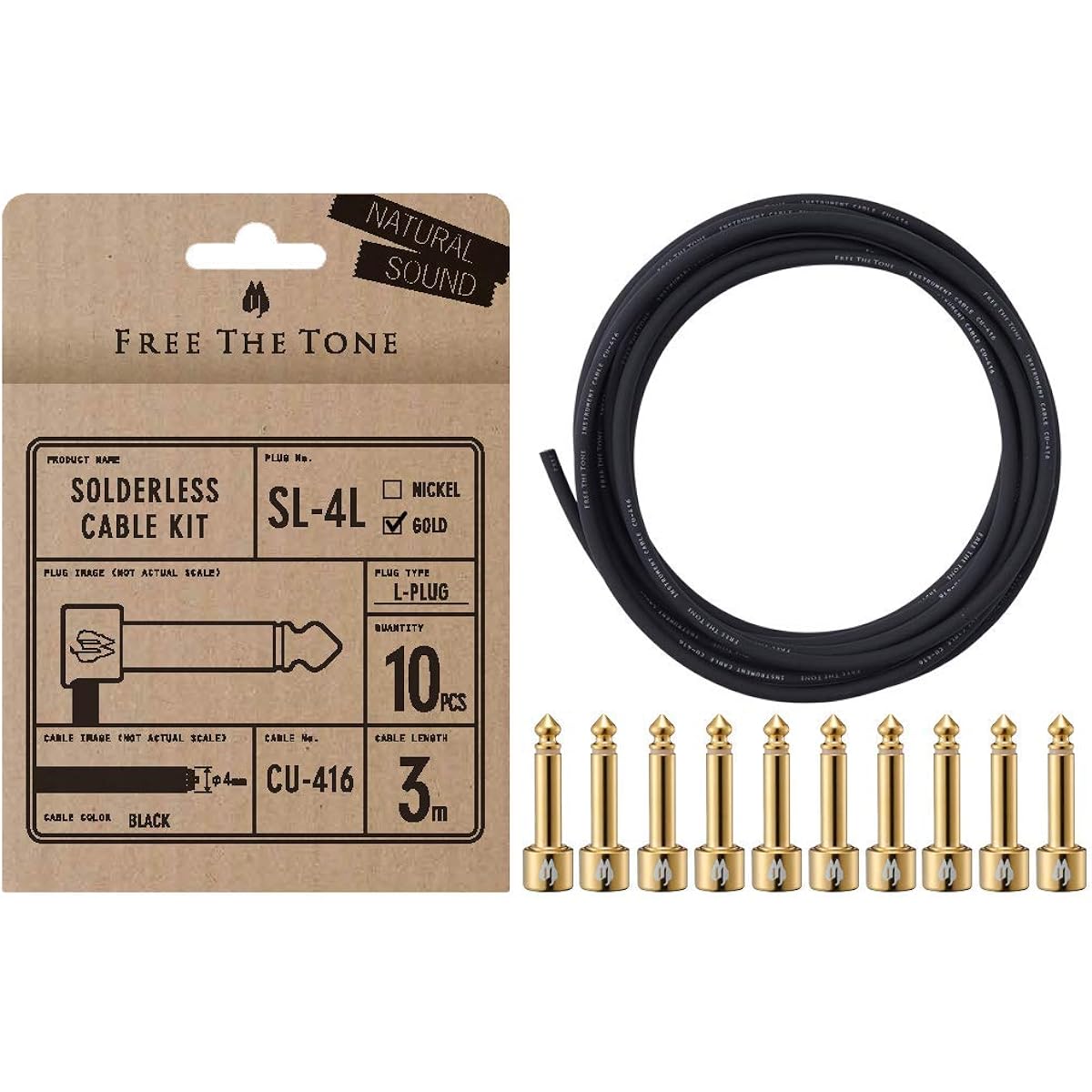 Free The Tone SL-4L-GD-10K Solderless Cable Kit