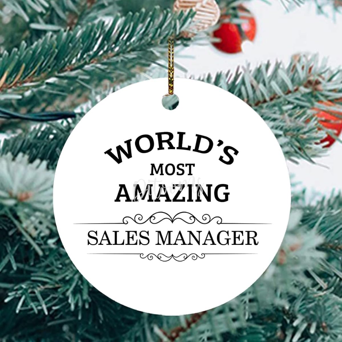 The World's Most Amazing Teacher Ornament - 3 Inch Ceramic Christmas Ornament Decoration Tree Hanging Ornament Present Thank You Gift Idea Teacher Appreciation Gift Keepsake Souvenir Gift