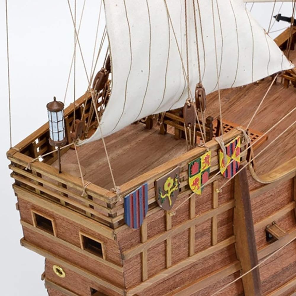 Woody Joe 1/50 Sailing Ship Santa Maria Wooden Model Assembly Kit 4560134351660