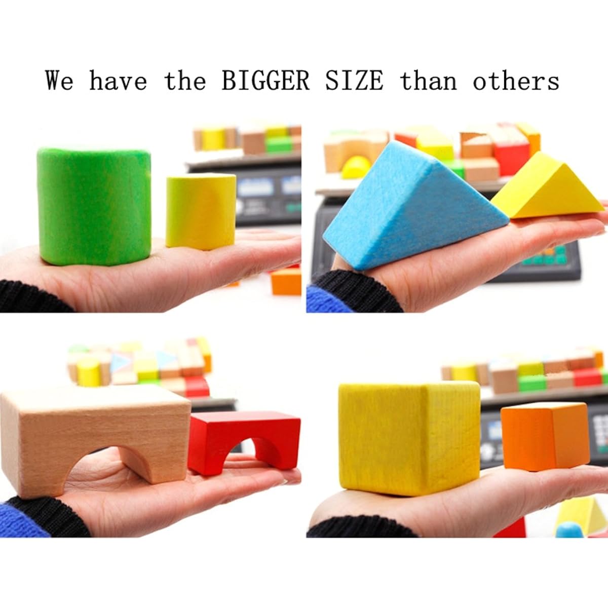 Lewo Wooden Block Set Large Assembly Building Blocks Board Game 32 Pieces