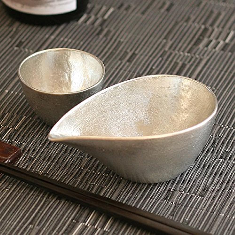 Guinomi choko Nousaku 100% genuine tin Sake cup set Guinomi tin Katakuchi small tin