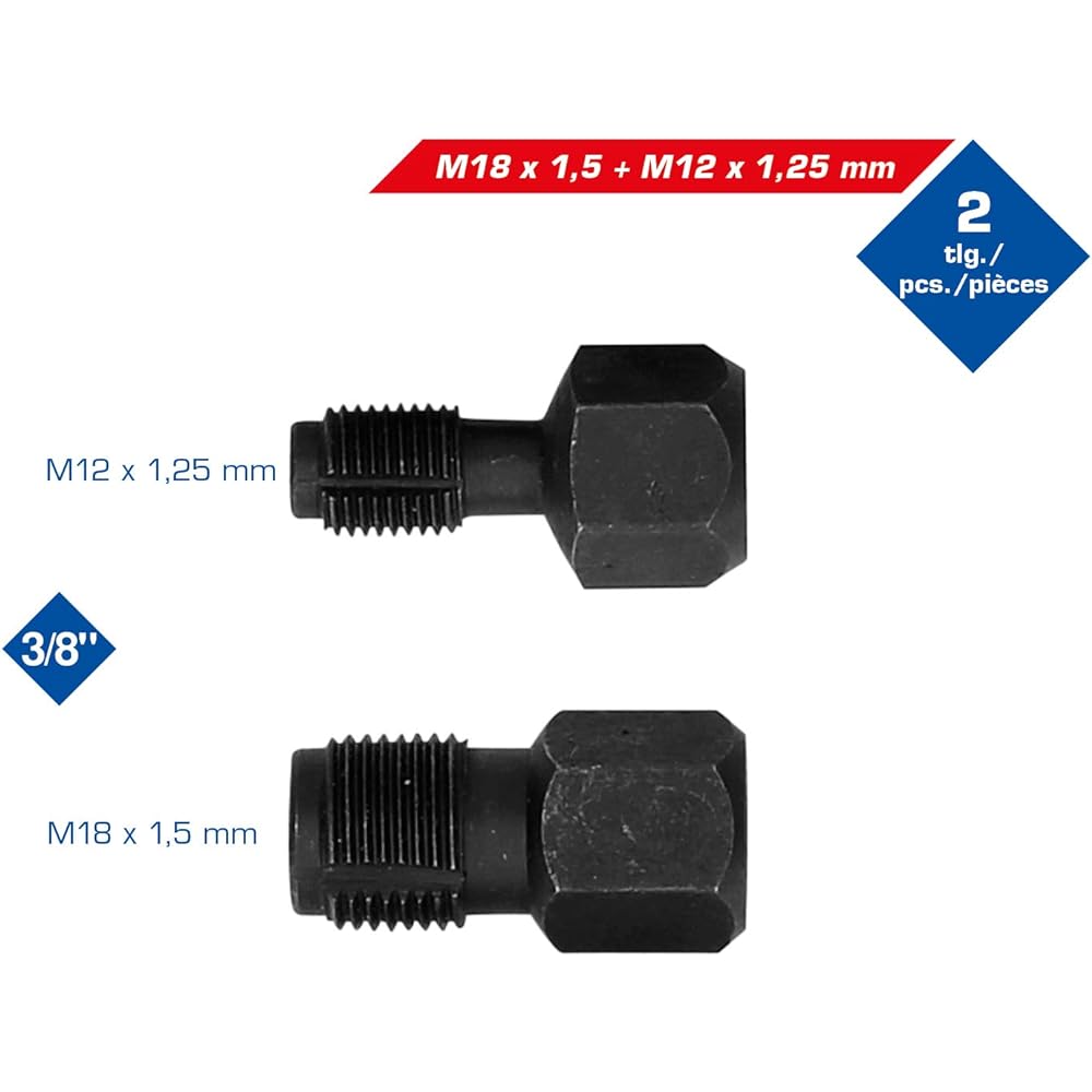 KS Tools Lambda Probe Thread Repair Tool M18 x 1.5mm M12 x 1.25mm 2pcs BT601040
