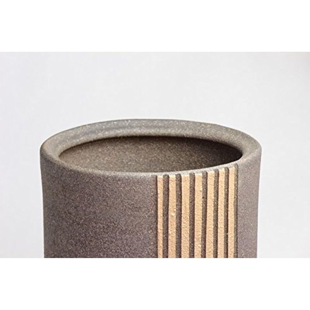 CtoC JAPAN Select Shigaraki Ware Umbrella Stand C401B Pottery Width 24cm x Depth 21cm x Height 43cm Oxidized Striped Umbrella Stand Stylish Ceramic 4510542202825