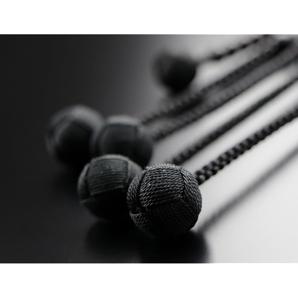 [Special Price] Nichiren Buddhist Beads for Men, Shakuni, Banded Ebony (Matted), Pure Silk Brahtenbo (Black)【Real Beads Kyoto 108 Beads, Hokke Ebony, 2 Shakes, 2 Wheels, Funeral, Memorial Services,
