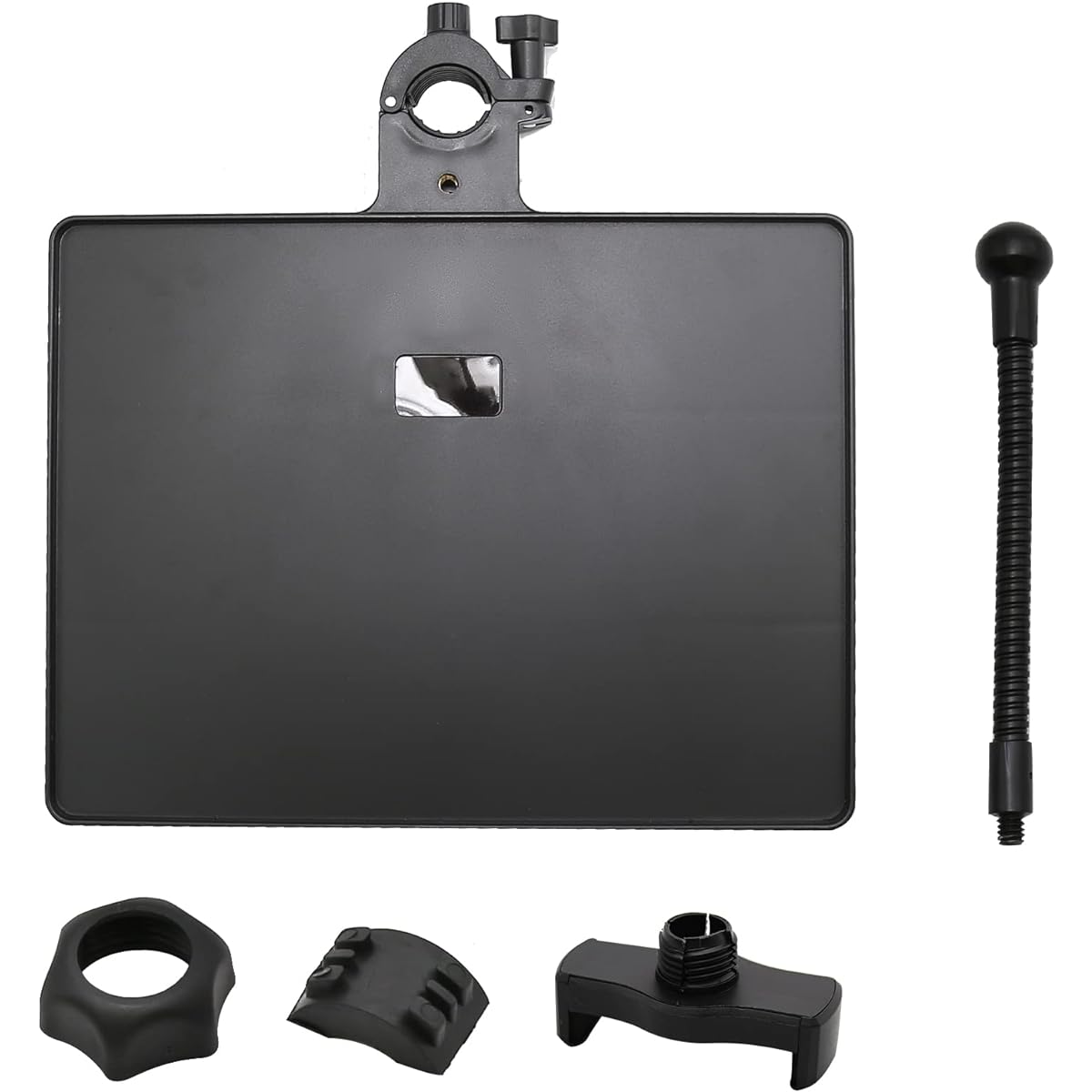 Universal Microphone Stand Tray with Mobile Phone Holder Adjustable Microphone Stand Tray Mic Stand Clamp-on Rack Tray Holder Microphone Stand for Stage Live Streaming Concert Production Karaoke