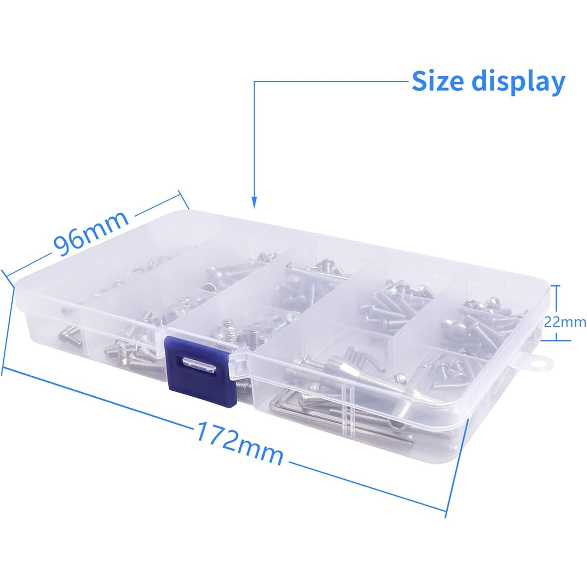 AllinRC 286 Pieces RC Screw Kit M2.5 M3 M4 Hex Screw Washer Lock Nut Body Clip Wheel Pin Cross Wrench Hardware Fastener for 1/10 Traxxas Slash 4x4 2WD