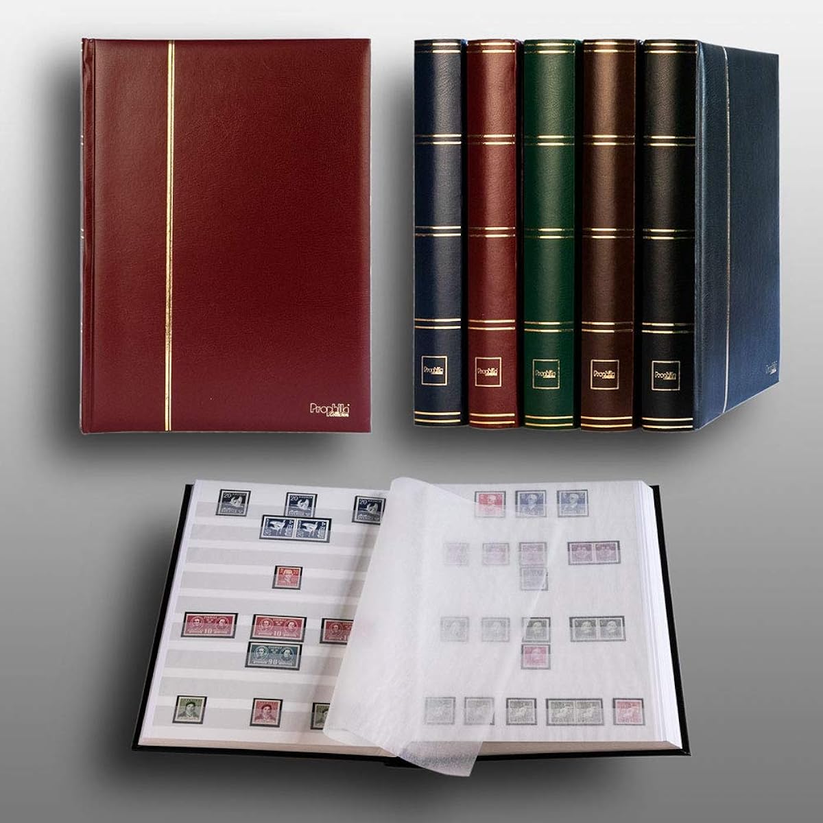 Prophila Lighthouse stamp album (new) 60 white sides, red cover by Prophila Collection