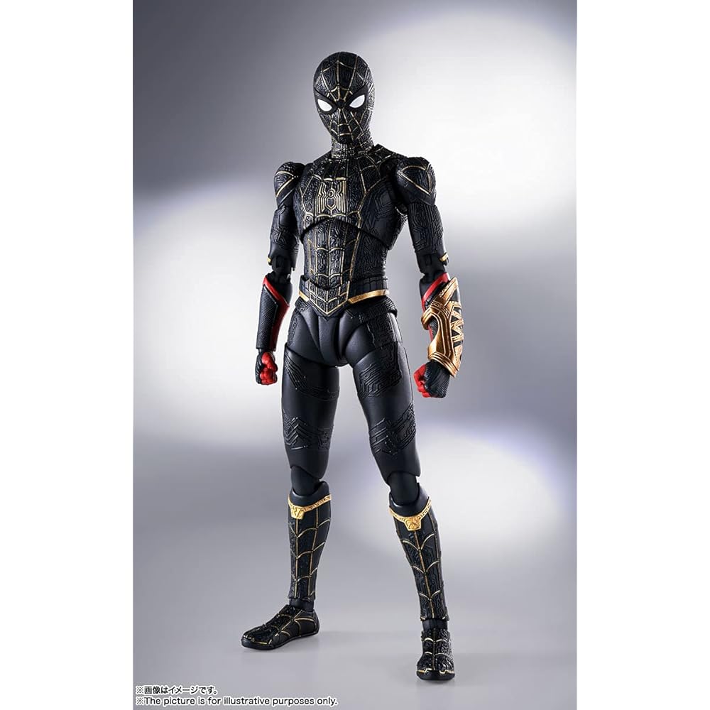 BANDAI SPIRITS S.H.Figuarts Spider-Man [Black & Gold Suit] (Spider-Man: No Way Home) Approx. 150mm ABS&PVC Painted Movable Figure