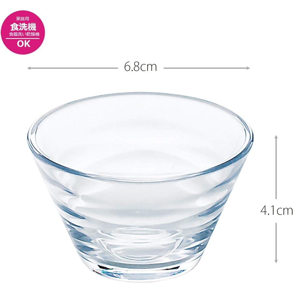 Toyo Sasaki Glass Small Bowl Ruffin Amuse Ball Made in Japan Dishwasher Safe (Sold in Case) Clear Approx. φ6.8 x 4.1cm, Maximum Diameter Approx. 6.8cm, 72 pieces P-53304