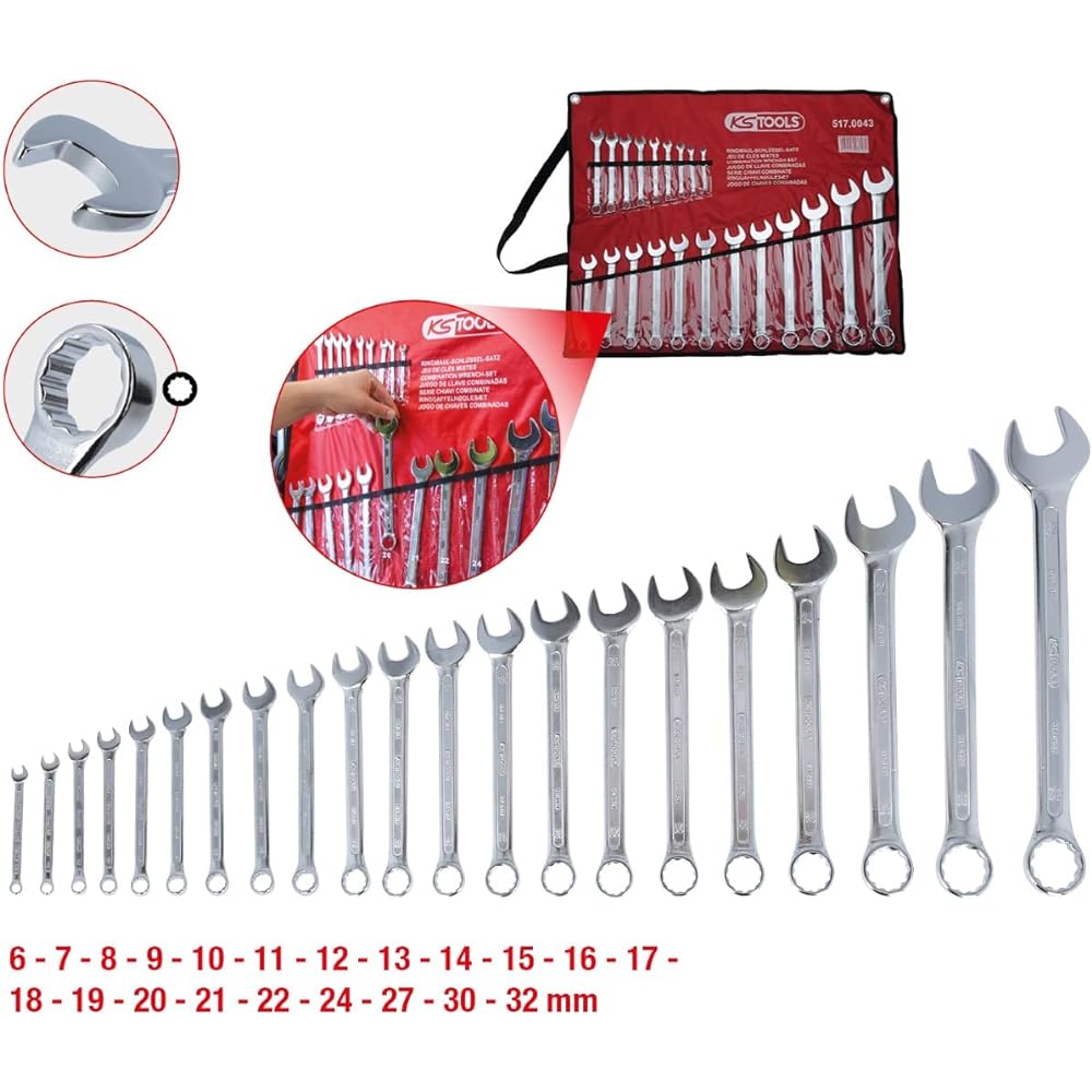 KS TOOLS CLASSIC Combination spanners set offset 21 pcs 6-32mm 517.0043
