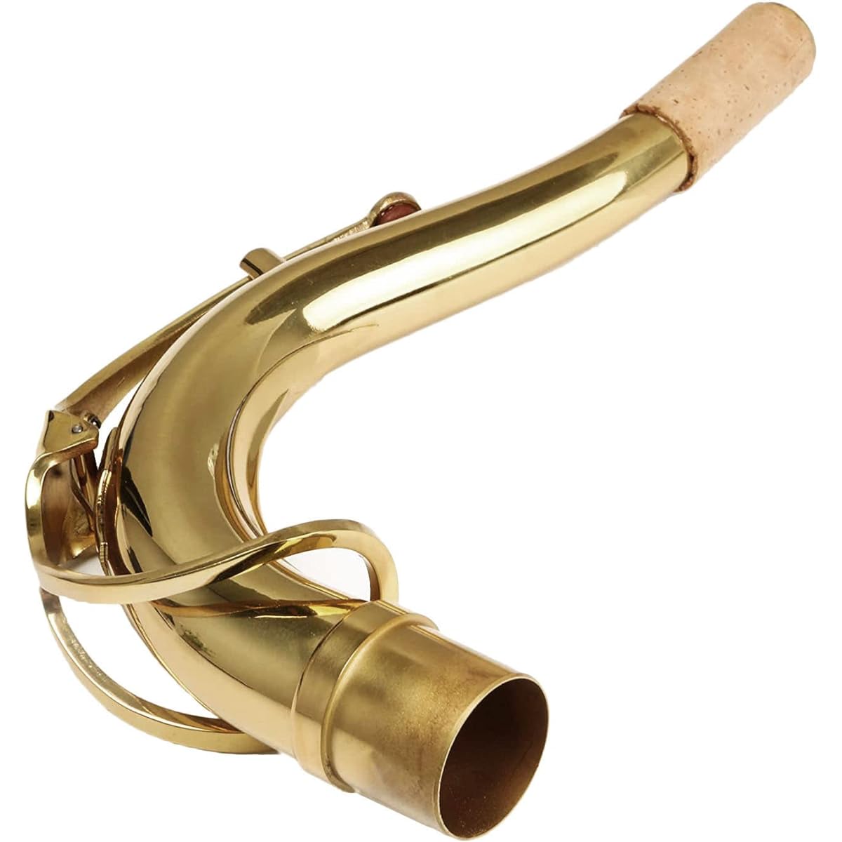 TUOREN Brass Saxophone Bend Neck Instrument Assembly for Tenor Saxophone, Port Diameter 27.5mm, Gold